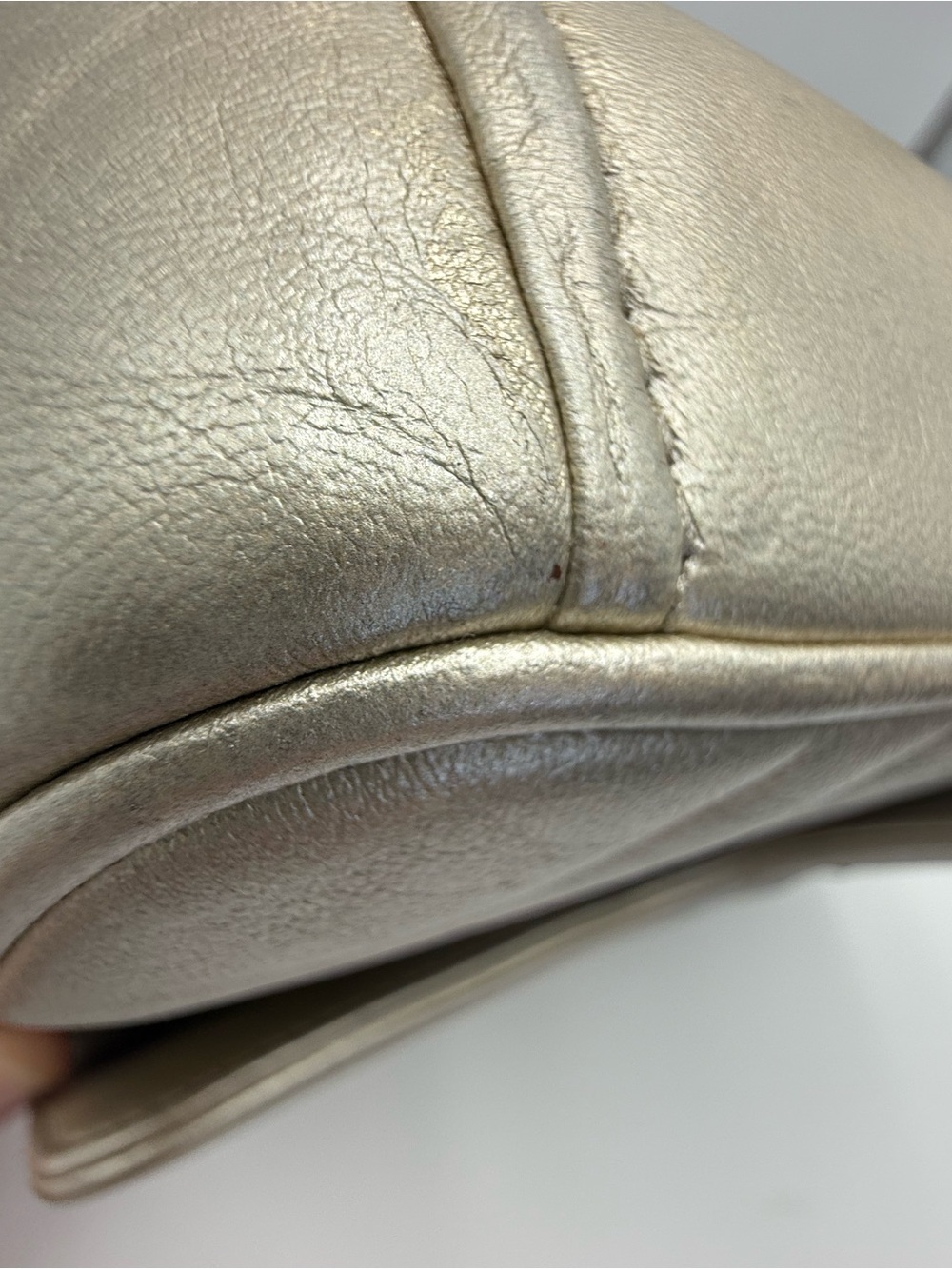 Prada Metallic Champagne Quilted Shoulder Bag with Chain Strap - Picture 6 of 13
